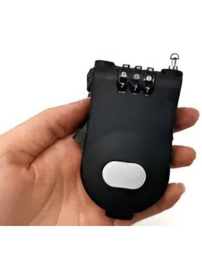 قفل سلك فولاذي برقم سري بطول 125 سم للدراجات النارية وحقائب السفر، مع إمكانية تعديل كلمة المرور. - Image 1